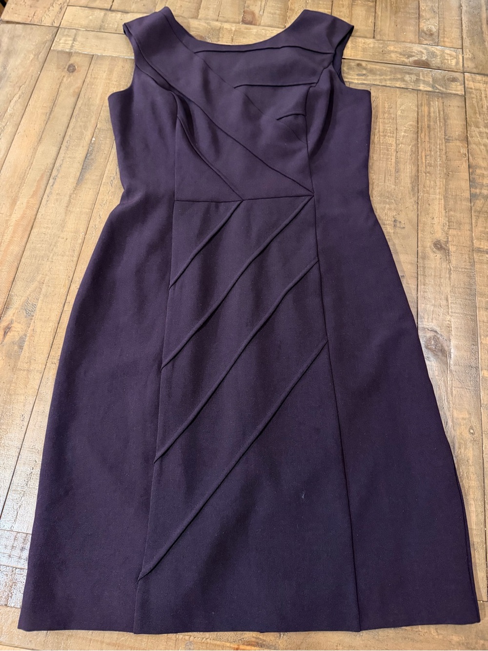 Ellen Tracy Dark Plum Sleeveless Sheath Dress